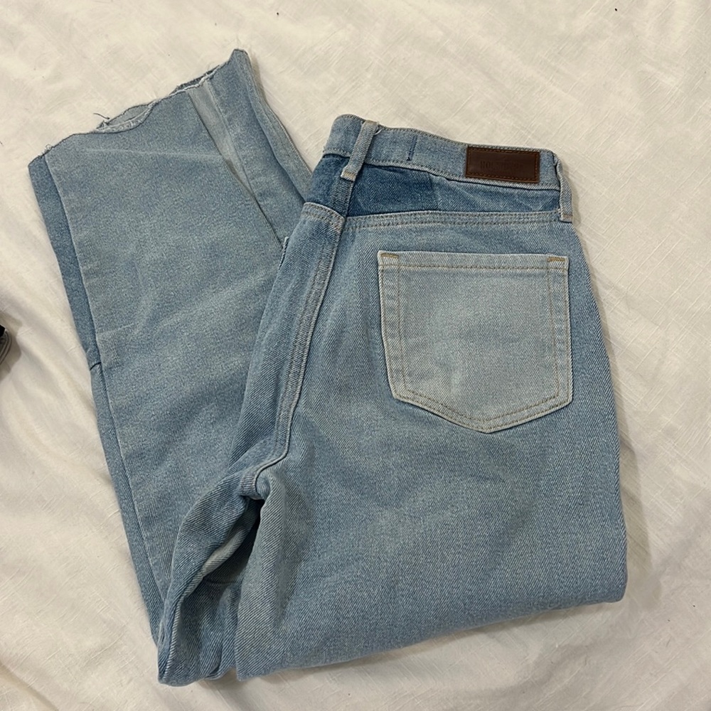 Hollister Patchwork Jeans Ultra High Rise Mom Jean